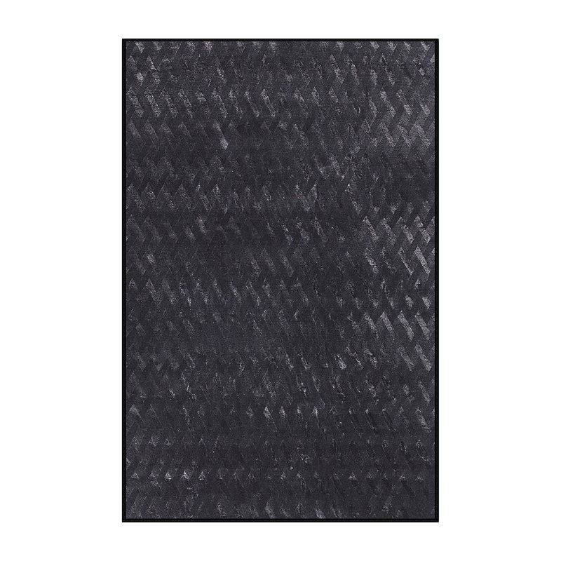 Tapis noir à motif géométrique Levent, Rectangle 2 pi x 3 pi