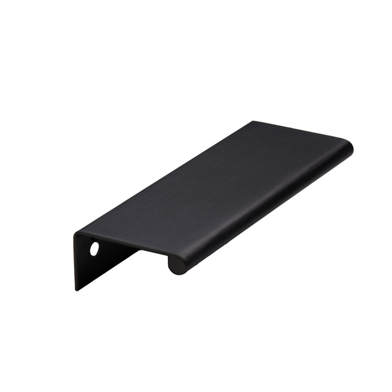 Modern Cabinet Finger Edge Pull, Satin Black, 11 1/50"