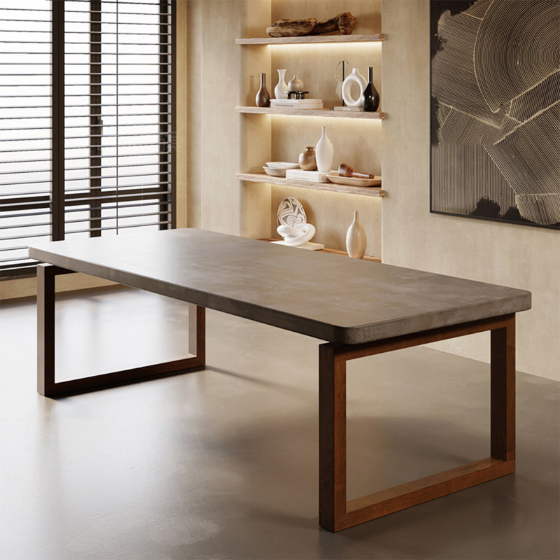 Gray Rectangular Solid wood Butterfly Leaf  Dining Table, 29.53"H x 78.74"L x 31.5"W