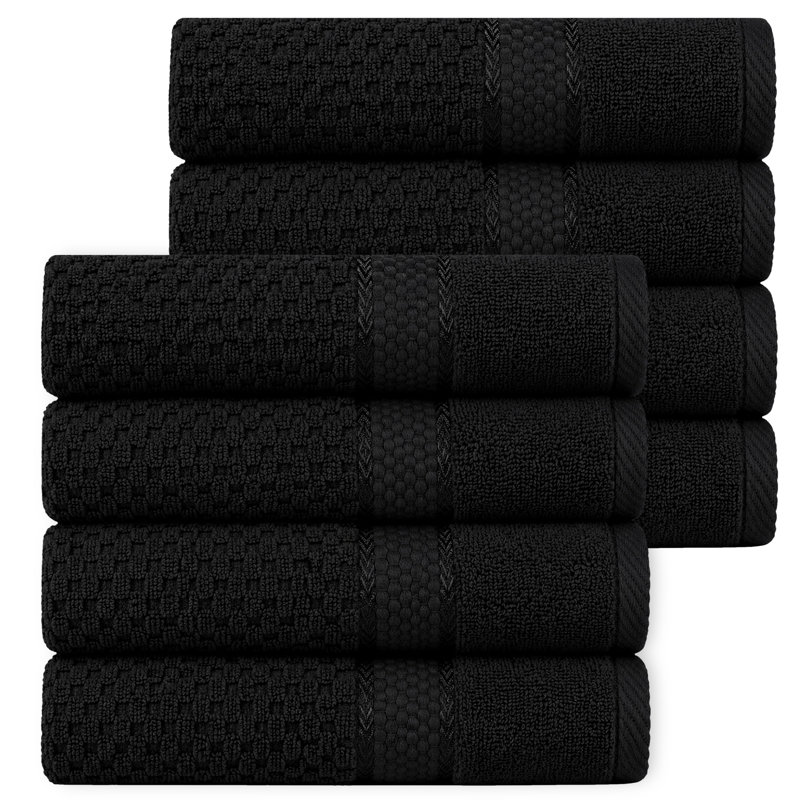 Collection de serviettes essuie-mains texturés 100% coton Hode, Essuie-mains ‑ emballage de quatre, Blanc
