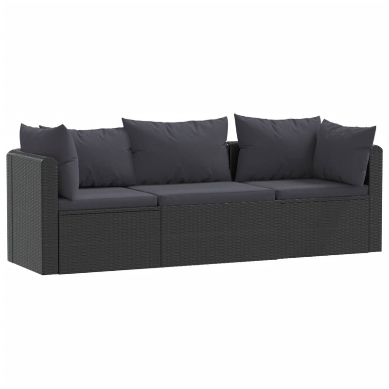 Canapé de patio rectangulaire avec coussins Sessa, 3-Seater