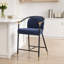 Upholstered Counter Stool with Iron Frame