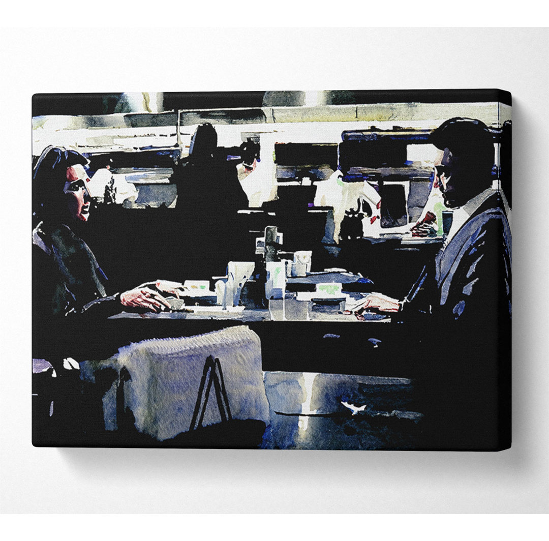 Hitze Al Pacino Robert De Niro Gesicht aus - Wrapped Canvas Kunstdrucke