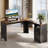 55'' L Shaped Executive Computer Desk with File&Storage Drawers,Home Office Writing Desk with Monitor Stand and Open Compartments-1541437846
