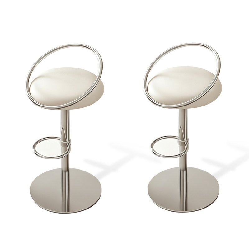 Chaise d'appoint à dossier bas beige (ensemble de 2), Beige
