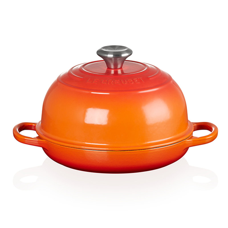 Le Creuset Signature Enameled Cast Iron 1.75 Qt. Bread Oven with Lid, Flame