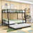 Antheny Full XL Over Queen Contemporary Metal Bunk Bed With Trundle-1682418177