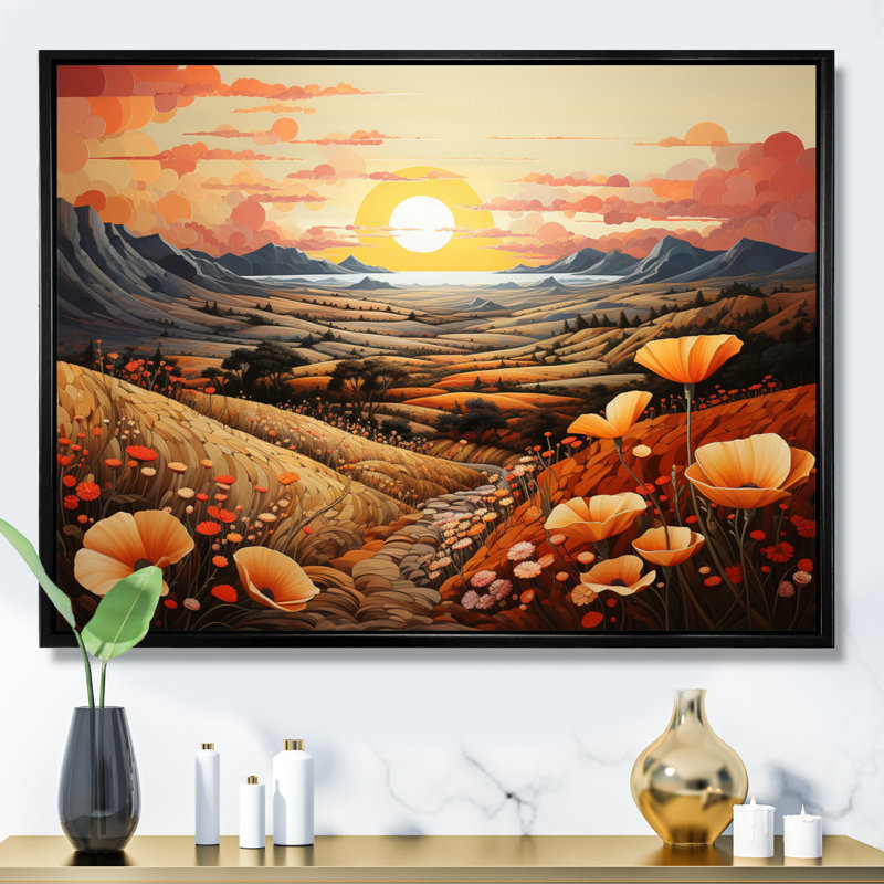 Canyon Mirage II sur toile, H 34 po x l 44 po x P 1,5 po, Cadre flottant noir