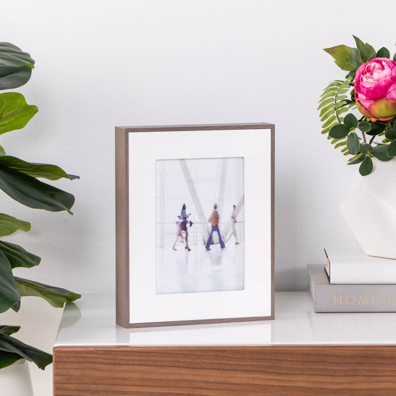 Cadre photo avec placage de bois Boulevard blanc mat, 4 po x 6 po, Frêne