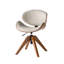 Chaise de bureau Oswina de style moderne du milieu du siècle, revêtue de similicuir, avec structure en bois courbé et base pivotante.-131379008