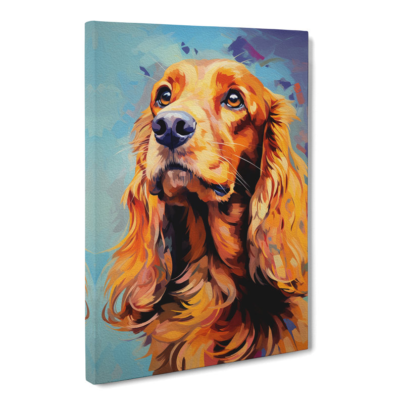 Cocker Spaniel Modern No.2 - No Frame Art Prints - Wrapped Canvas, 60cm H x 40cm W x 3cm D