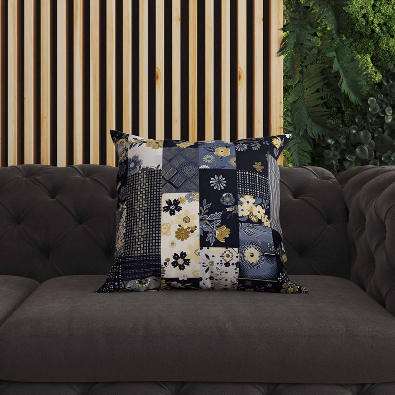 Coussin intérieur / extérieur Twilight Bouquet, Carré 20 po, Bleu