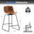 Modern 26" PU Leather Swivel Counter Stool With Low Back Sled Base Footrest-121323532