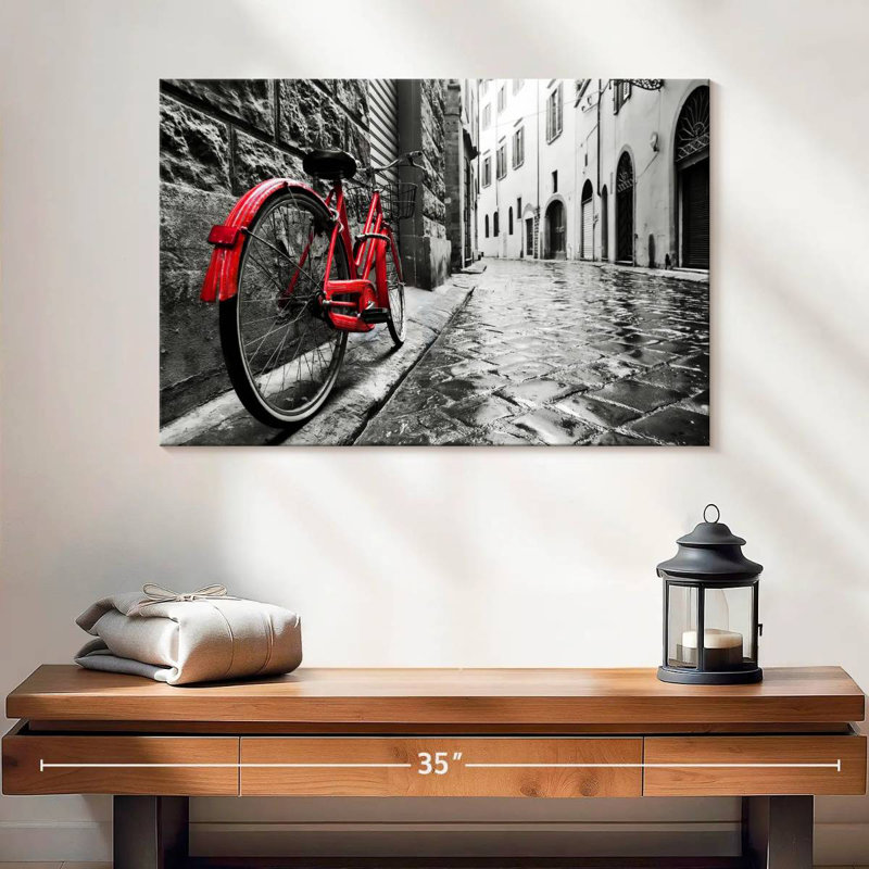 Mehar Red Bicycle Pop, 16" H x 24" W