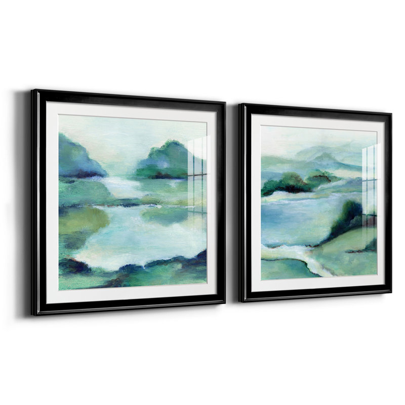 Lush Valley I - ensemble de 2 reproductions de cadres photo, Argent, H 17,5 po x l 35 po x P 1,5 po