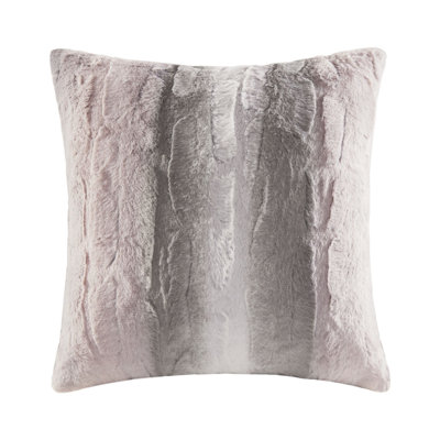  Faux Fur Striped Throw Pillow