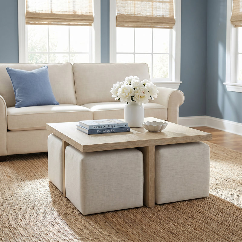 Orrin Dockside Cocktail Table W Ottomans
