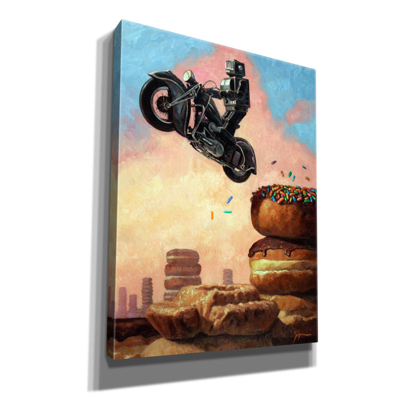 «Dark Rider Again» par Eric Joyner, art mural sur toile, H 16 po x l 12 po x P 0,75 po