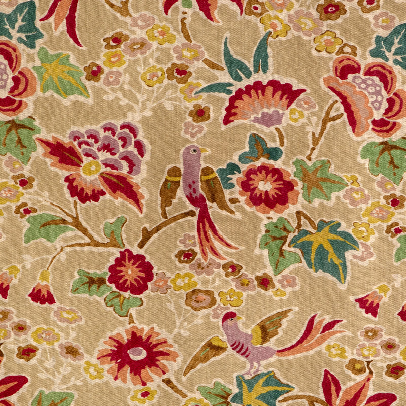 Posy Print, Green/Brown/Red