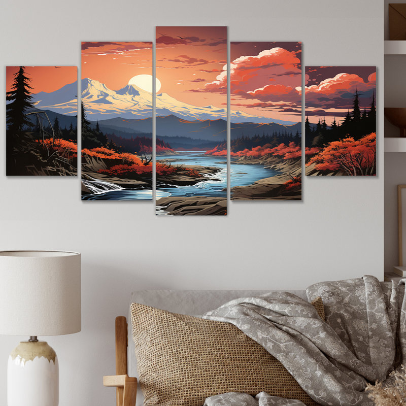 Haleyann - Art mural sur toile, 5 panneaux