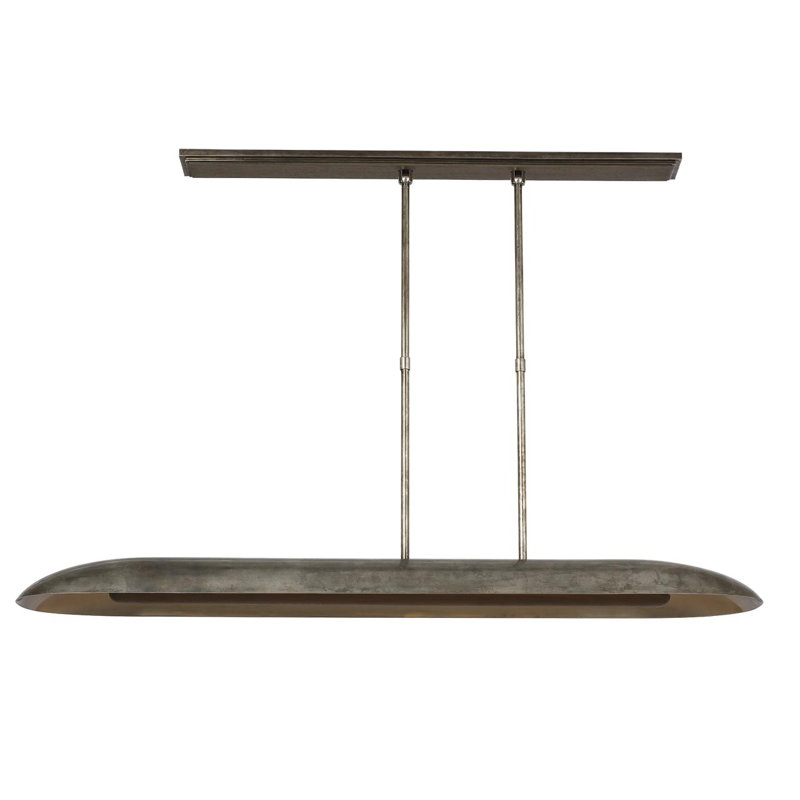 Anne-Marie Barton Remi 60" Linear Pendant, Mottled Pewter and Warm Walnut