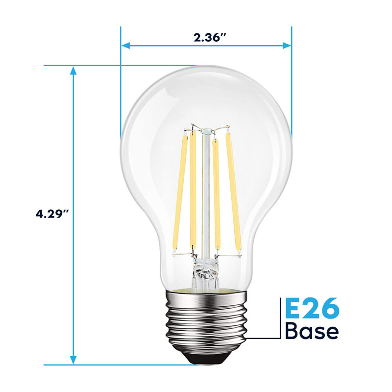 12 watts, ampoule DEL intelligente A19, à intensité variable, base blanche réglable, 5000