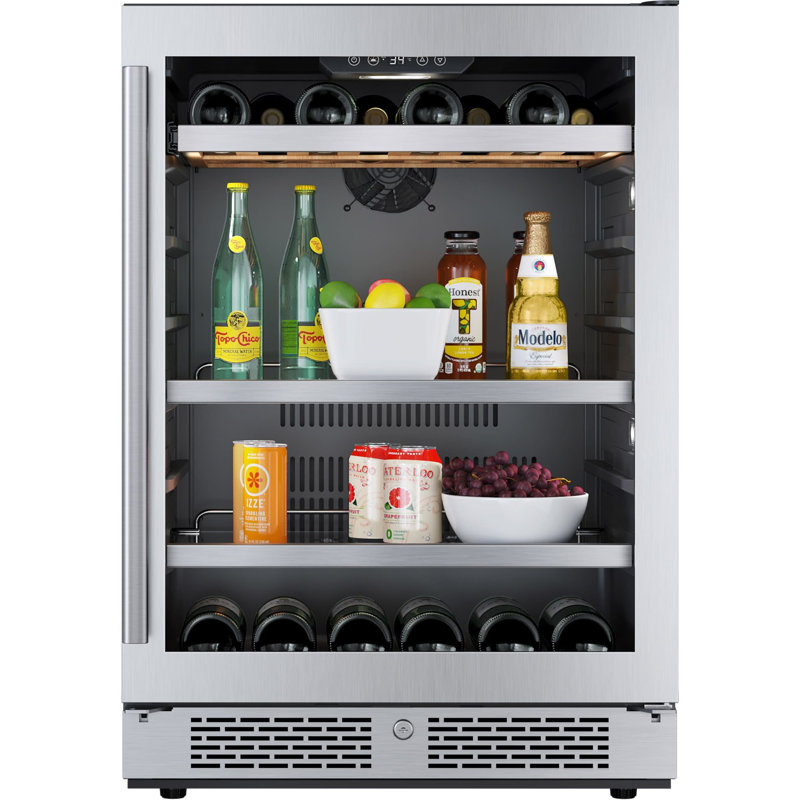 24 Inch Wide 14 Bottle Capacity and 82 Can Capacity Panel Ready Wine and Beverage Cooler, Right