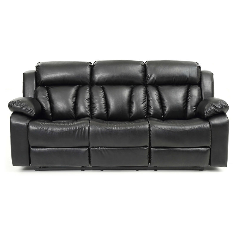 Fauteuil inclinable en cuir Kamarr, Similicuir noir