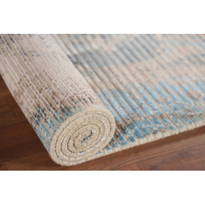 Tapis abstrait en laine fait à la main