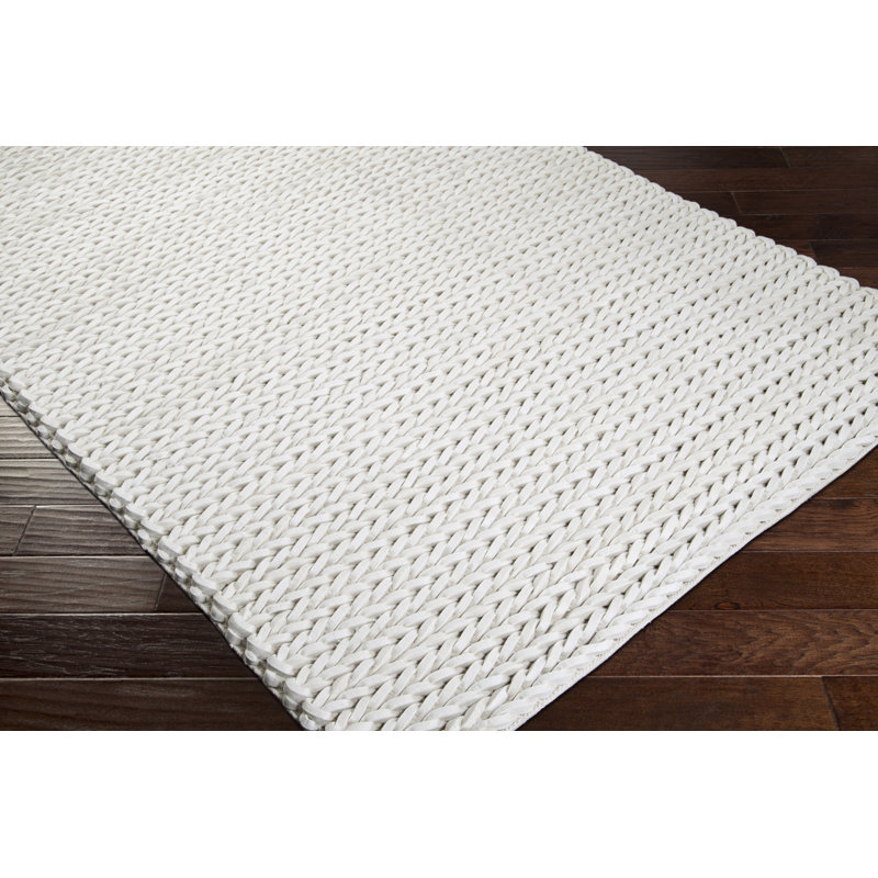 Tapis crème en laine tissé à la main Mathews, Rectangle de 2 pi x 3 pi