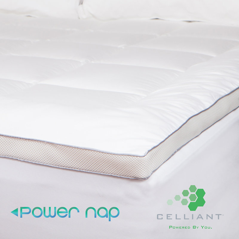 Twin White Down Alternative Thermoregulating Mattress Pad