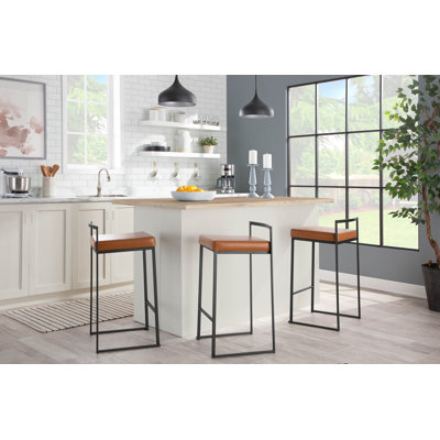 Brieon Stackable Faux Leather Stool 
