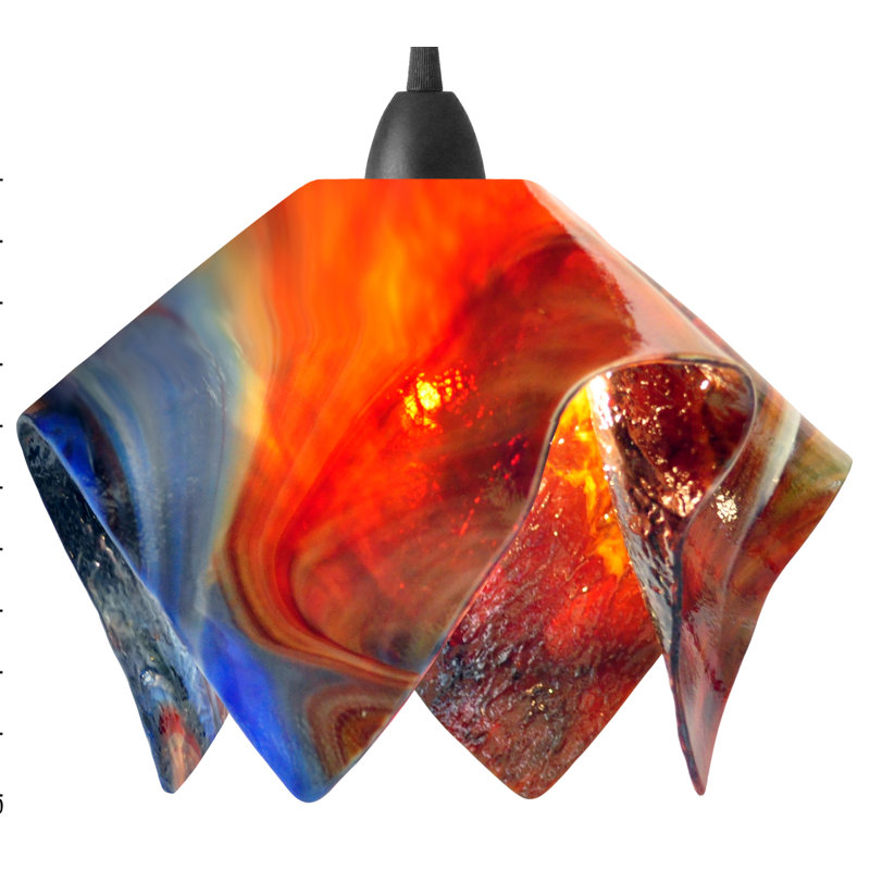 Amergin 1 - Light Unique/Statement Pendant, Black, Small, Garnet