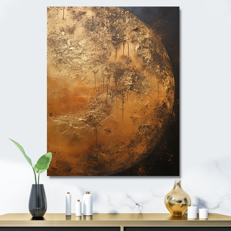 Rayon de lune bronze, H 32 po x l 24 po x P 1 po, Toile tendue