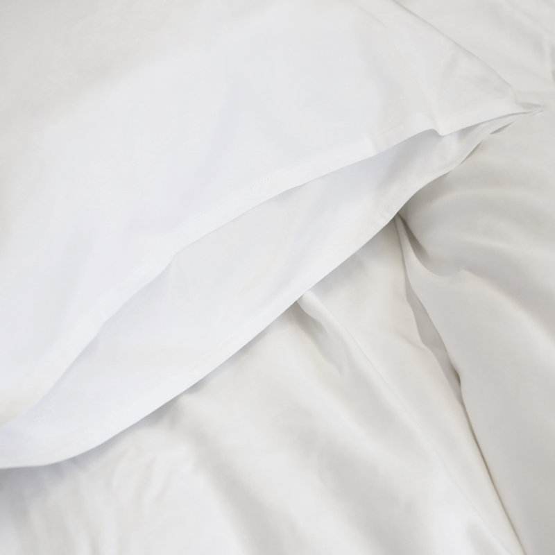 Parker White 100% Cotton 300 TC Modern & Contemporary 3 Piece Duvet Cover Set, Rayon from Bamboo, Ivory