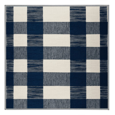 Machine Washable Checkered Gray Area Rug