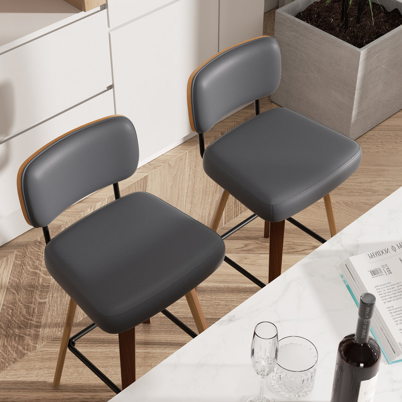 Tabouret pivotant rembourré à hauteur de bar, Gris foncé
