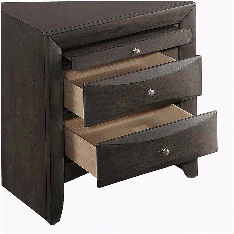Table de chevet 2 tiroirs Grey Oak, Chêne
