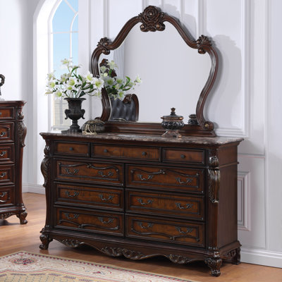 Commode 9 tiroirs avec miroir Micala