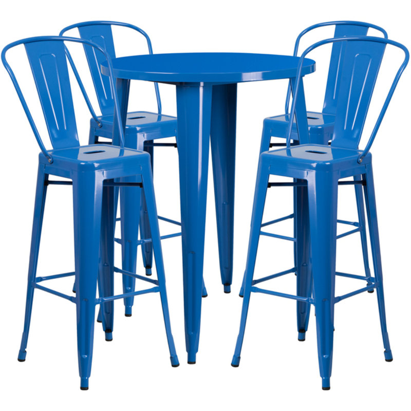Ensemble de tables de bar Williamston, Bleu, H 41 po x l 30 po x L 30 po
