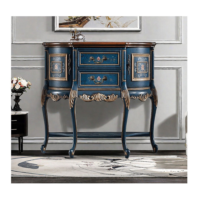 Armoire de rangement avec buffet décoratif American, Brun et bleu