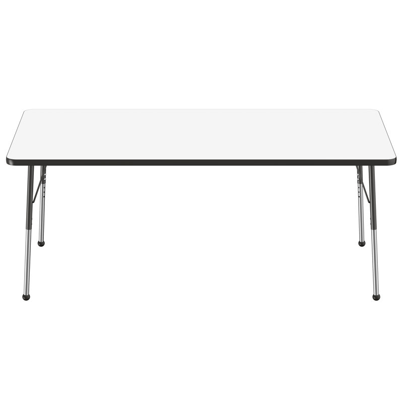 Table d'activités rectangulaire, 36" x 72", Roulement à bille standard, Tableau blanc / noir