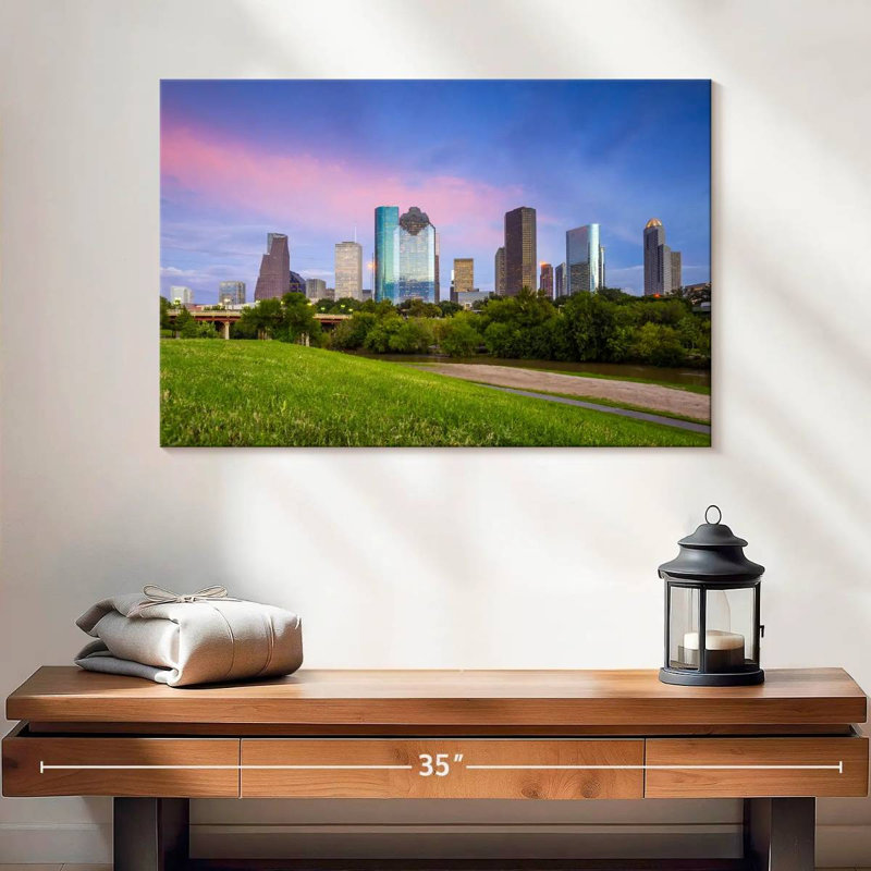 Coucher de soleil Sirci Houston, Texas, H 16 po x l 24 po