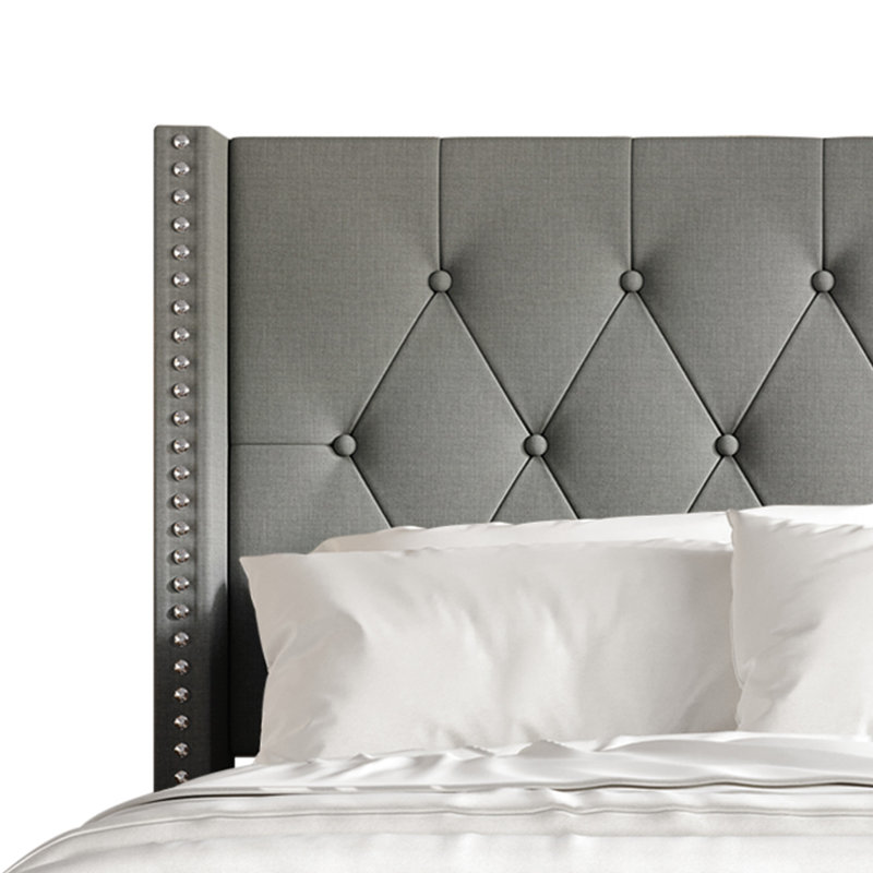 Lit profilé capitonné Elysian, Twin, Light Gray
