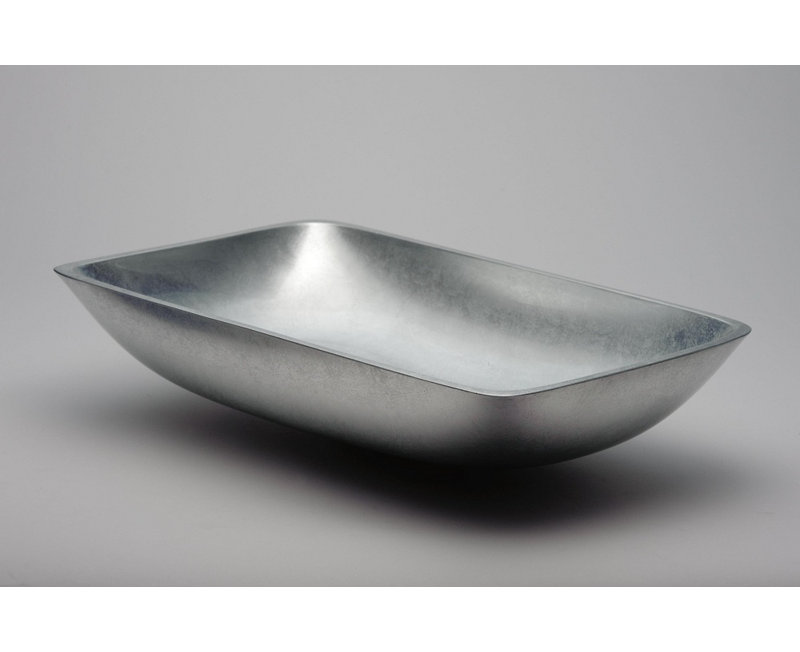 Vetro Freddo 20.5'' L Bathroom Sink, Silver Leaf