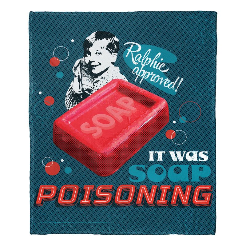 Warner Bros. A Christmas Story Soap Poisoning Silk Touch Throw Blanket, Funny Holiday Gift, 50x60 In