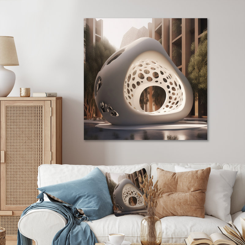 «Organic Architectural Flow Sculpture I», reproduction sur toile, 24" H x 24" W, Toile tendue