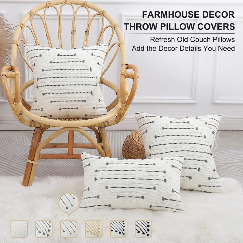 Housse de coussin , Beige / blanc crème