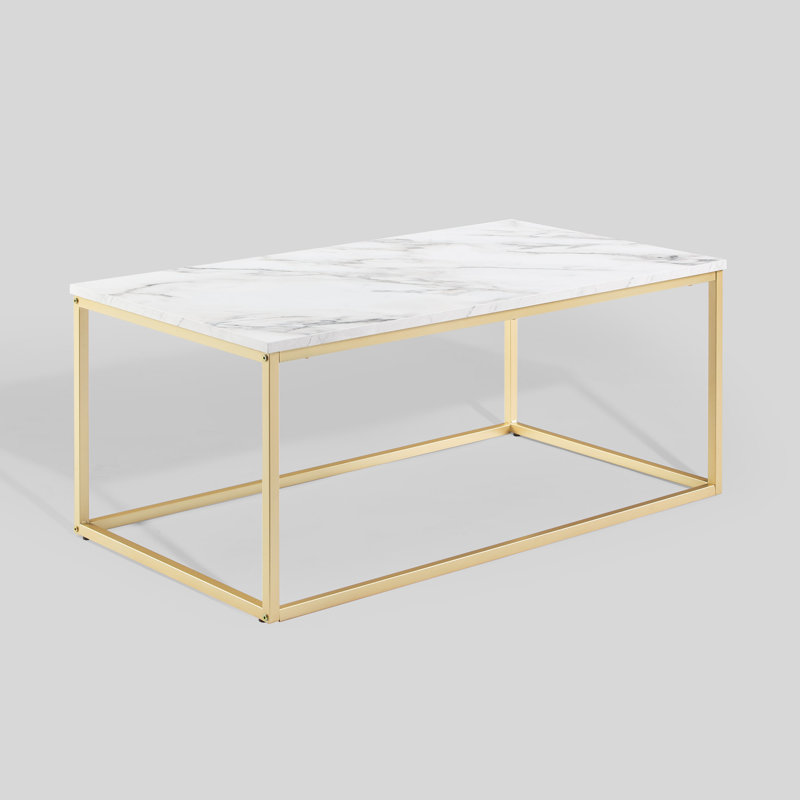 Anna Frame Coffee Table, White Marble