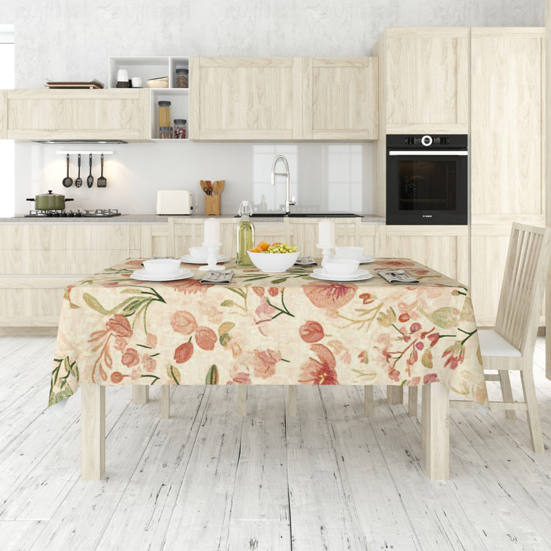 Washable Tablecloth (55 x 71 in), 50% Cotton / 50% Polyester, Easy Care, Machine Washable at 86°F, Tumble Dryer Safe, Ironable | Perfect for Dining Room & Special Occasions, Elegant and Durable Design